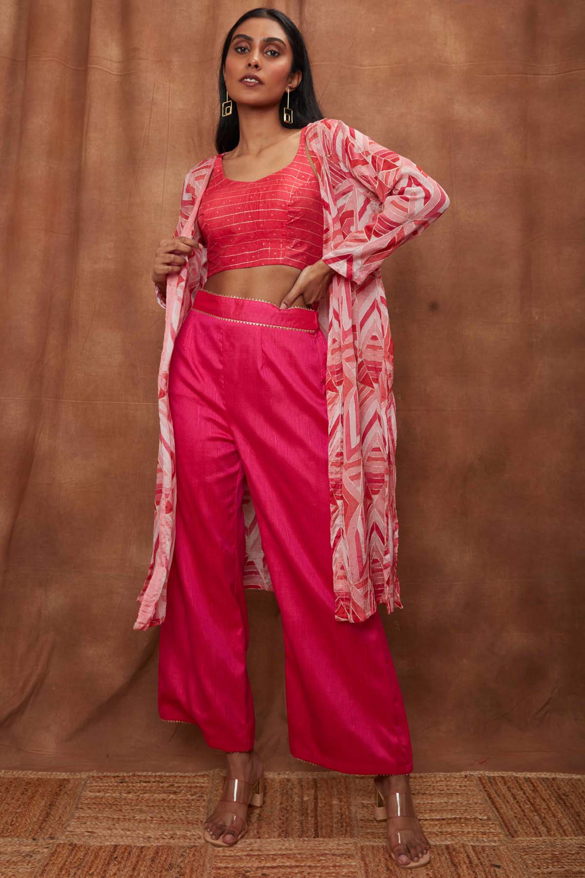Buy Rani Pink Jacket & Bootcut Pant Set for Women Online